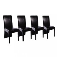 vidaXL Jedálenská stolička 4 ks umelá koža / drevo - cena, porovnanie