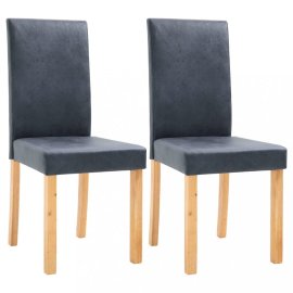 vidaXL Jedálenská stolička 2 ks umelá koža / drevo