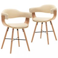 vidaXL Jedálenská stolička 2 ks ohýbané drevo koža - cena, porovnanie