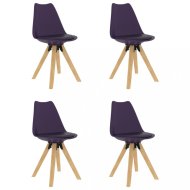 vidaXL Jedálenská stolička 4 ks plast / umelá koža / buk - cena, porovnanie