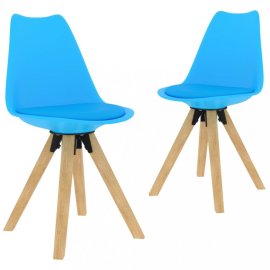 vidaXL Jedálenská stolička 2 ks plast / umelá koža / buk