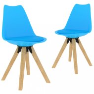 vidaXL Jedálenská stolička 2 ks plast / umelá koža / buk - cena, porovnanie