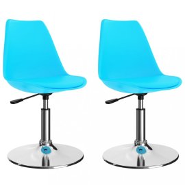 vidaXL Otočná jedálenská stolička 2 ks umelá koža / kov
