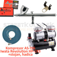 Anest Iwata Kompresor AS-196 a pištoľ Iwata Revolution HP-CR3 - cena, porovnanie