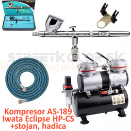 Anest Iwata Kompresor AS-196 a pištoľ Iwata Eclipse HP-CS