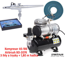 Fengda Kompresor AS186 + Airbrush pištoľ BD-207K