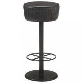 vidaXL Barová stolička pravá koža / oceľ 321872