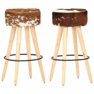 vidaXL Barové stoličky 2 ks drevo / pravá koža 288085 - cena, porovnanie