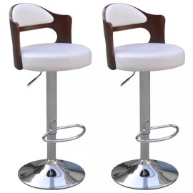 vidaXL Barové stoličky 2 ks umelá koža / drevo / kov 242199