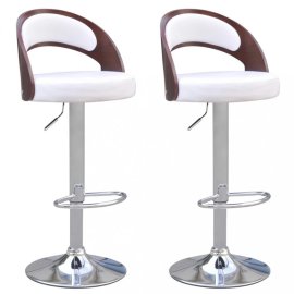 vidaXL Barové stoličky 2 ks umelá koža / drevo / kov 242201