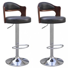 vidaXL Barové stoličky 2 ks umelá koža / drevo / kov 242198