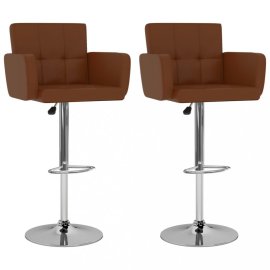 vidaXL Barové stoličky 2 ks umelá koža / kov 323656