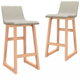 vidaXL Barové stoličky 2 ks látka / buk 289399