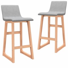 vidaXL Barové stoličky 2 ks látka / buk 289397