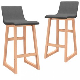 vidaXL Barové stoličky 2 ks látka / buk 289398