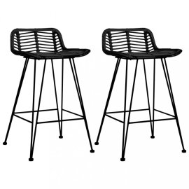 vidaXL Barové stoličky 2 ks ratan / kov 285233