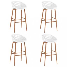 vidaXL Barové stoličky 4 ks plast / kov / 248165