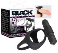 Black Velvet Silicone Cock & Ball Ring Vibe