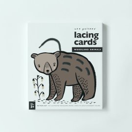 Wee Gallery Lacing Cards - Woodland Animals - prevliekacie kartičky