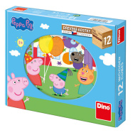 Dino  Drevené obrázkové kocky - Peppa Pig 12ks