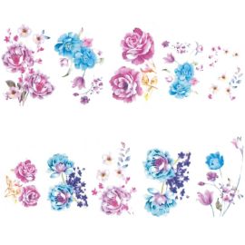 Noezon Vodolepky modro ružové kvety na nechty