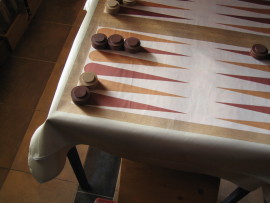 Stoa Backgammon - (drevený) Hra +: obrus (120x120cm)