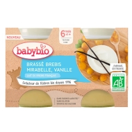 Babybio Brassé z ovčieho mlieka mirabelky vanilka 2x130g - cena, porovnanie