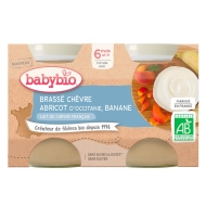 Babybio Brassé z kozieho mlieka marhuľa banán 2x130g - cena, porovnanie