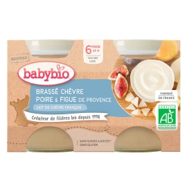 Babybio Brassé z kozieho mlieka hruška figa 2x130g