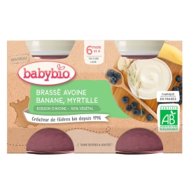 Babybio Brassé z ovseného mlieka banán čučoriedka 2x130g