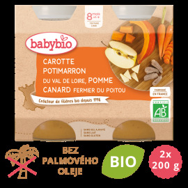 Babybio Mrkva, tekvica a jablká s kačacím mäsom 2x200g