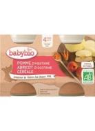 Babybio Príkrm jablko, marhuľa, cereálie 2x130g - cena, porovnanie