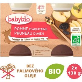 Babybio Príkrm jablko slivka 2x130g