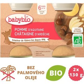 Babybio Jablko s gaštanovým pyré 2x130g