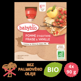 Babybio Kapsička jablko, jahoda, vanilka 4x90g