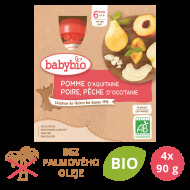 Babybio Kapsička jablko, hruška, broskyňa 4x90g - cena, porovnanie