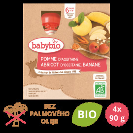 Babybio Kapsička jablko, marhuľa, banán 4x90g