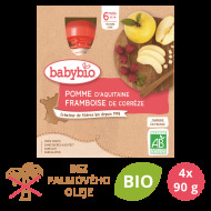 Babybio Jablko malina 4x90g - cena, porovnanie