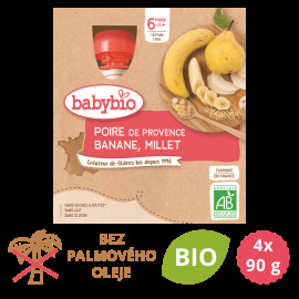 Babybio Kapsička hruška, banán, proso 4x90g