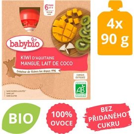 Babybio Pyré kiwi, mango, kokosové mlieko 4x90g
