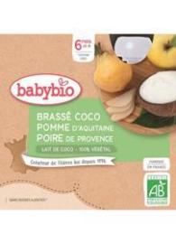 Babybio Desiata s kokosovým mliekom - jablko a hruška 4x85g