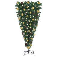 vidaXL Obrátený umelý vianočný stromček s LED a súpravou gulí 150cm - cena, porovnanie
