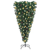 vidaXL Obrátený umelý vianočný stromček s LED a súpravou gulí 180cm - cena, porovnanie
