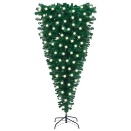 vidaXL Obrátený umelý vianočný stromček s LED zelený 150cm
