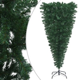 vidaXL Prevrátený umelý vianočný stromček s podstavcom zelený 120cm
