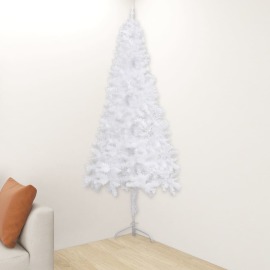 vidaXL Rohový umelý vianočný stromček biely 180cm PVC