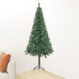 vidaXL Rohový umelý vianočný stromček zelený 120cm PVC