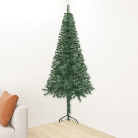 vidaXL Rohový umelý vianočný stromček zelený 150cm PVC