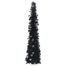 vidaXL Rozkladací umelý vianočný stromček čierny 120cm PET
