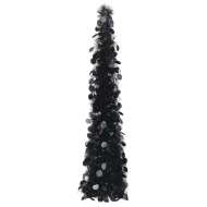 vidaXL Rozkladací umelý vianočný stromček čierny 120cm PET - cena, porovnanie